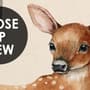 Nursery Watercolor Cute Forest Animals Pattern Wallpaper Mural