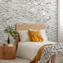 Papier peint abstrait minimaliste noir et blanc