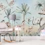 Jungle Animals with Banana Trees Kids Tropical Plants  Wallpaper Mural