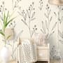 Minimal and Modern Field Plants Art Wallpaper Mural