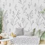 Minimal and Modern Field Plants Art Wallpaper Mural