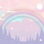 Kids Nursery Rainbow with Colorful Mountains and Shiny Stars Wallpaper Mural