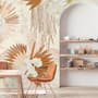 Neutral Boho Plants with Palm Leaf Wallpaper Mural