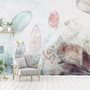 Soft Feathers with Abstract Lines Wallpaper Mural
