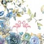 Flamingo and Soft Floral Wallpaper Mural