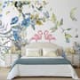 Flamingo and Soft Floral Wallpaper Mural