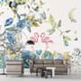 Flamingo and Soft Floral Wallpaper Mural