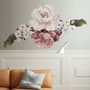Pink Rose Red Peony Floral Bouqet Wall Decal Sticker