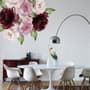 Watercolor Red Pink Peony Floral Wall Decal Sticker