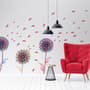 Watercolor Colorful Dahlia Florals Wall Decal Sticker