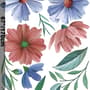 Blue Red Watercolor Daisy Floral Bouqet Wall Decal Sticker