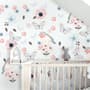 Aquarelle rose bleu fleurs avec oiseaux et papillons Stickers muraux