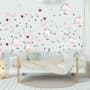 Aquarelle rose bleu fleurs avec oiseaux et papillons Stickers muraux