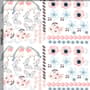 Aquarelle rose bleu fleurs avec oiseaux et papillons Stickers muraux