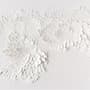 3D Embossed Look White Flowers Wallpaper Mural