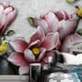 3D Embossed Look  Lily Flower Wallpaper Mural