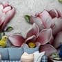 3D Embossed Look  Lily Flower Wallpaper Mural