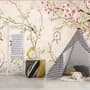 Papier peint fleurs chinoises douces petits oiseaux