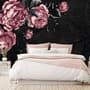 Dark Floral Peony Flower Drawing Wallpaper Mural