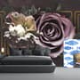 Dark Rose Floral Wallpaper Mural