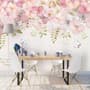 Pink Hydrangea Floral Art Wallpaper Mural