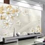 3D Look Jewelry Flower and Lace Wallpaper Mural