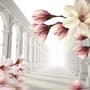 Magnolia Blossom with Column Wallpaper Mural