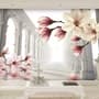 Magnolia Blossom with Column Wallpaper Mural