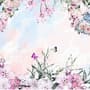 Watercolor Pink Floral Garden Wallpaper Mural
