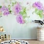 Papier peint panoramique floral aquarelle Pivoine