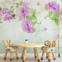 Papier peint panoramique floral aquarelle Pivoine