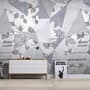 Rose Floral with Geometric Pattern Wallpaper Mural