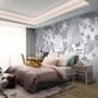 Rose Floral with Geometric Pattern Wallpaper Mural