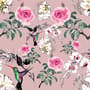 Vintage Pink Floral with Little Birds Wallpaper Mural