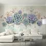 Vintage Purple Flowers Wallpaper Mural