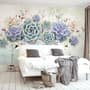 Vintage Purple Flowers Wallpaper Mural