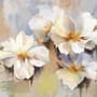 Oil Painting White Floral Wallpaper Mural