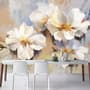 Oil Painting White Floral Wallpaper Mural