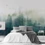 Misty Forest and Sunrise Wallpaper Mural