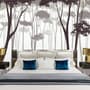 Monochrome Brown Forest and Tree Silhouette Wallpaper Mural