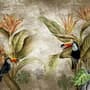 Papier peint panoramique nostalgique Toucan dans la forêt tropicale