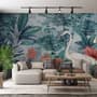 Watercolor Painting Forest and Storks Wallpaper Mural