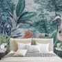 Watercolor Painting Forest and Storks Wallpaper Mural