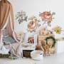 Nursery Soft Vintage Peony Floral Wall Decal Sticker