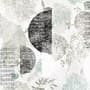 Papier peint panoramique avec motifs géométriques et floraux