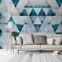 Geometric Blue Trigon Pattern Wallpaper Mural