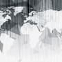 Monochrome Polygonal World Map with Abstract Lines Wallpaper Mural