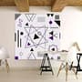 Purple Black Geometric Shapes Wallpaper Mural