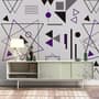 Purple Black Geometric Shapes Wallpaper Mural