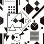 Black White Geometric Shapes Wallpaper Mural